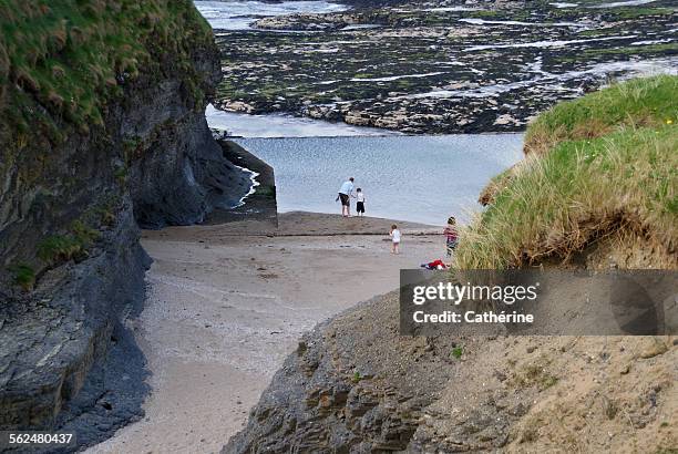 beautiful lonely beach in bundoran, ireland - bundoran ireland stock pictures, royalty-free photos & images