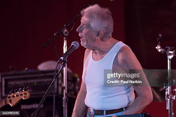 British Blues musician John Mayall performs on stage in Grant Park, Chicago, Illinois, June 9, 2005.
