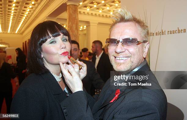 Singer Nathalie Kollo and Rene Koch attend the Artists Against AIDS Charity Gala on November 21, 2005 in Berlin, Germany.