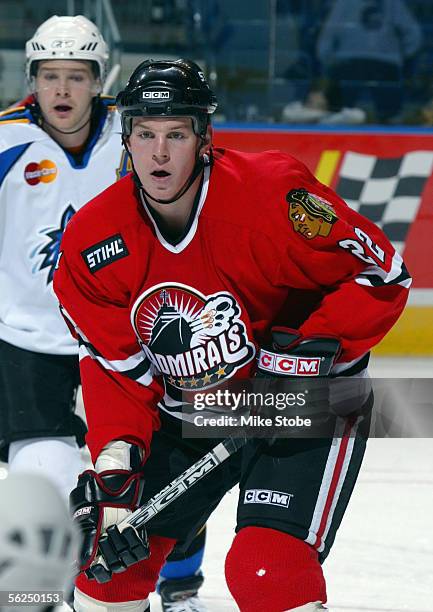 Matt Keith of the Norfolk Admirals skates during the game with the Bridgeport Sound Tigers November 2, 2005 in Bridgeport, Connecticut. The Admirals...