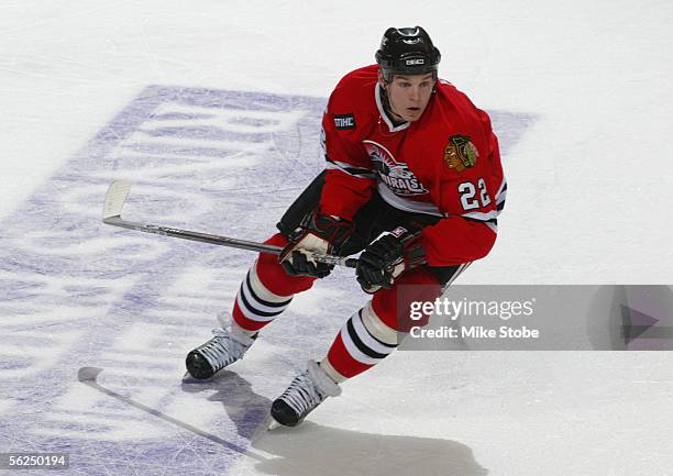 Matt Keith of the Norfolk Admirals skates during the game with the Bridgeport Sound Tigers November 2, 2005 in Bridgeport, Connecticut. The Admirals...