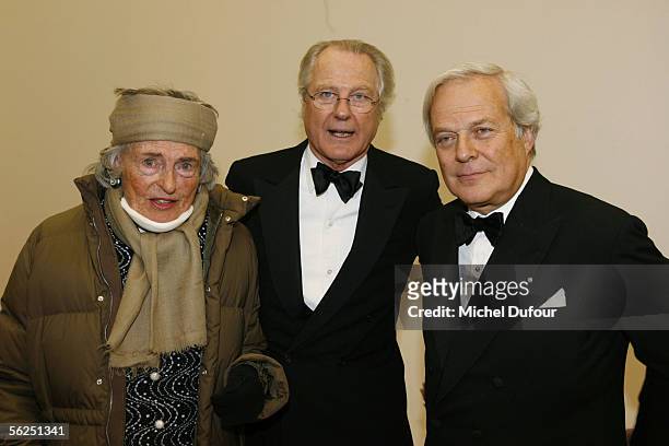 Eric and David de Rothschild pose with Alain de Rothschild during the 2005 Scopus Awards gala at the Petit Palais, avenue Winston Churchill, November...
