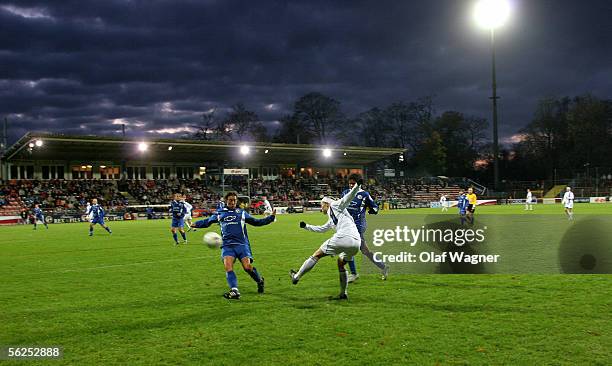 Linda Fagerstroem of Djurgarden crosses the ball during the UEFA Women's Cup Semi Final match between 1.FC Turbine Potsdam and Djurgarden/Alvsjo at...