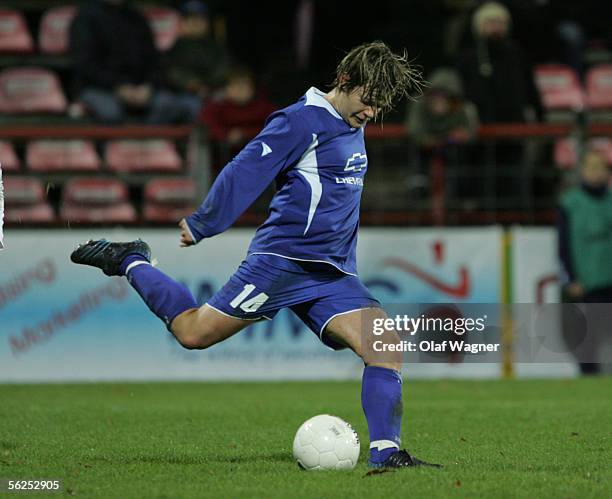 Jennifer Zietz of Potsdam in action during the UEFA Women's Cup Semi Final match between 1.FC Turbine Potsdam and Djurgarden/Alvsjo at the...