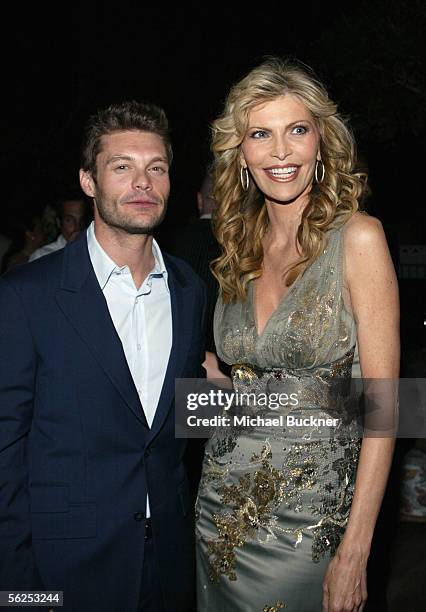 Television personality Ryan Seacrest and singer Shawn King attend the Shawn King CD listening series release of "In My Own Backyard" at Skybar on...