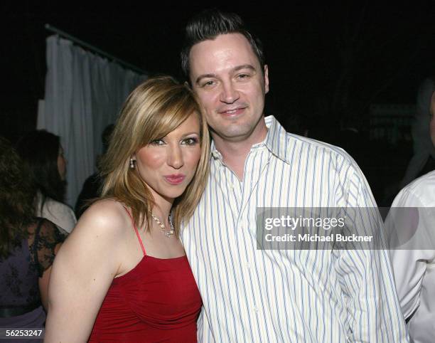 Singer Deborah Gibson and Craig Muench attend the Shawn King CD listening series release of "In My Own Backyard" at Skybar on November 21, 2005 in...