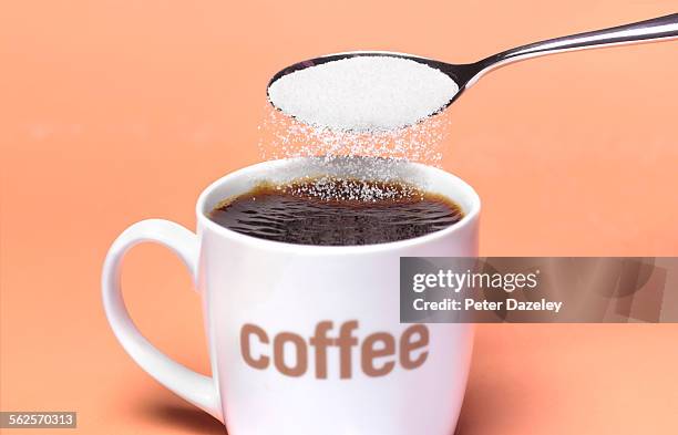 sugar addiction with coffee - coffee spoon stock pictures, royalty-free photos & images