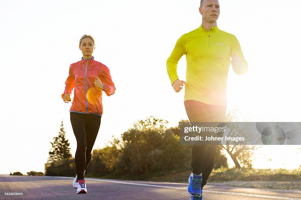 Young couple jogging