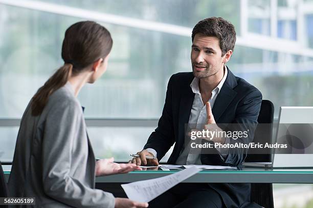 businessman meeting with client - information equipment stock pictures, royalty-free photos & images