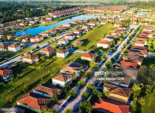 usa, florida, stuart, aerial view of suburbs - stuart florida stock pictures, royalty-free photos & images