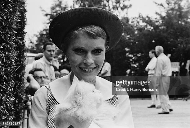 American actress Mia Farrow on the set of Roman Polanski's 'Rosemary's Baby', 1967.