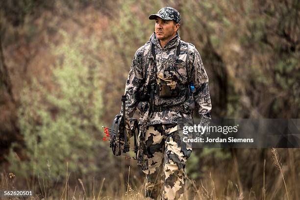 a man turkey hunting. - montana western usa stock-fotos und bilder