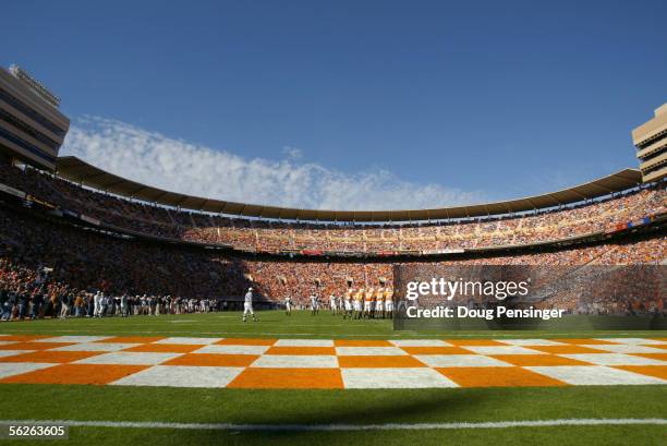 General view of the field taken during the game between the Tennessee Volunteers and the Vanderbilt Commodores on November 19, 2005 at Neyland...