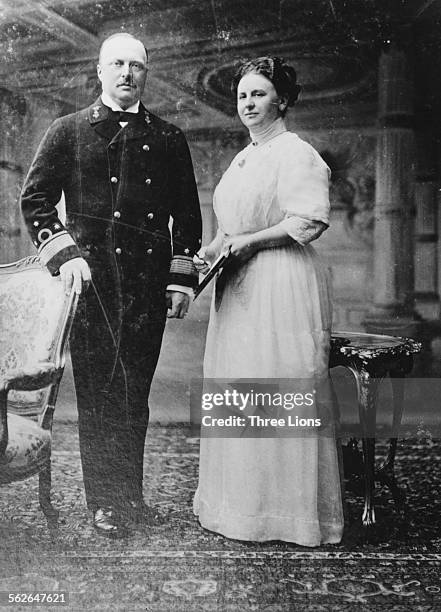 Portrait of Queen Wilhelmina of the Netherlands and her husband, Prince Regent Hendrijk, 1911.