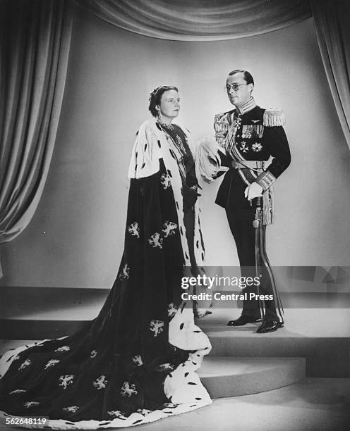 Portrait of Queen Juliana of the Netherlands and her husband Prince Bernhard taken after her inauguration in Amsterdam, September 9th 1948.