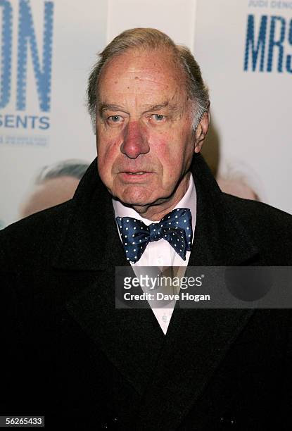 Actor Geoffrey Palmer arrives at the UK premiere of "Mrs Henderson Presents" at Vue West End on November 23, 2005 in London, England.