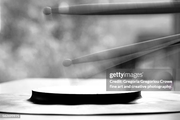 drumsticks and practice pad - percussion instrument stock pictures, royalty-free photos & images