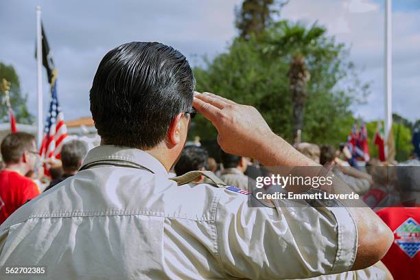 scouts salute memorial day l.a. national cemetery - scouts honour stock pictures, royalty-free photos & images