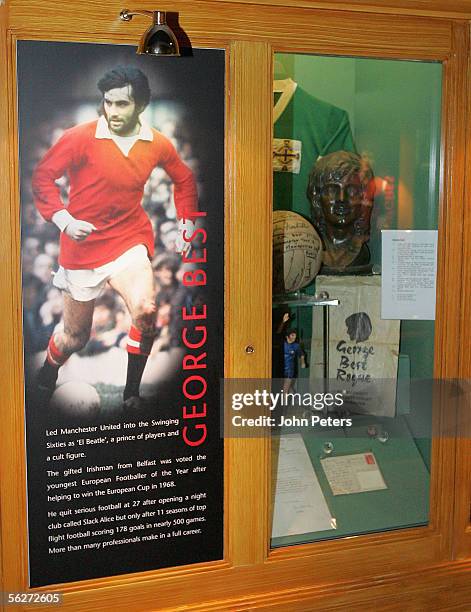 George Best display at the Manchester United Museum at Old Trafford on November 25 2005 in Manchester, England.