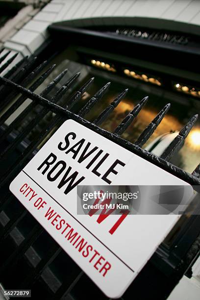 General view of the exterior of the Gieves & Hawkes store in Savile Row is seen on November 25, 2005 in London, England