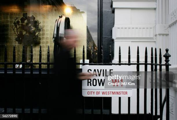 General view of the exterior of the Gieves & Hawkes store in Savile Row is seen on November 25, 2005 in London, England
