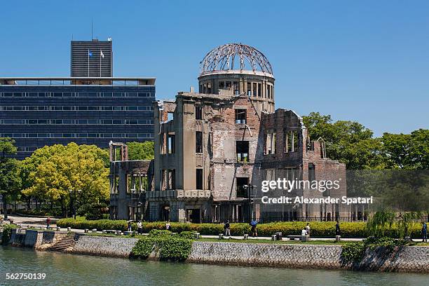 atomic bomb dome, hiroshima, japan - hiroshima peace memorial park stock pictures, royalty-free photos & images