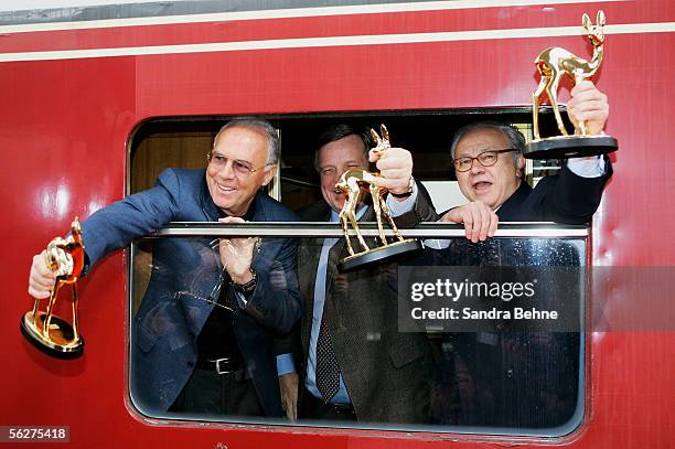 Franz Beckenbauer, Hartmut Mehdorn, Chief Executive of the German state railway company Deutsche Bahn AG and Doctor Hubert Burda, Chief Executive and...