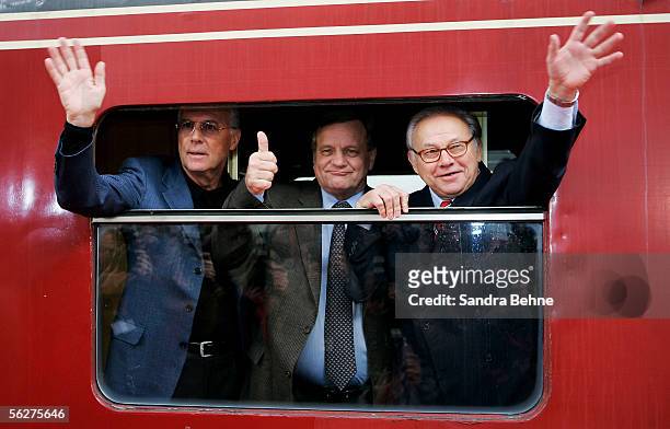 Franz Beckenbauer, Hartmut Mehdorn, Chief Executive of the German state railway company Deutsche Bahn AG and Doctor Hubert Burda, Chief Executive and...