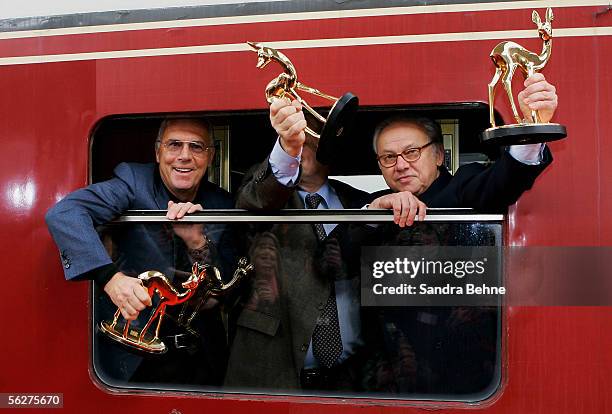 Franz Beckenbauer, Hartmut Mehdorn, Chief Executive of the German state railway company Deutsche Bahn AG and Doctor Hubert Burda, Chief Executive and...