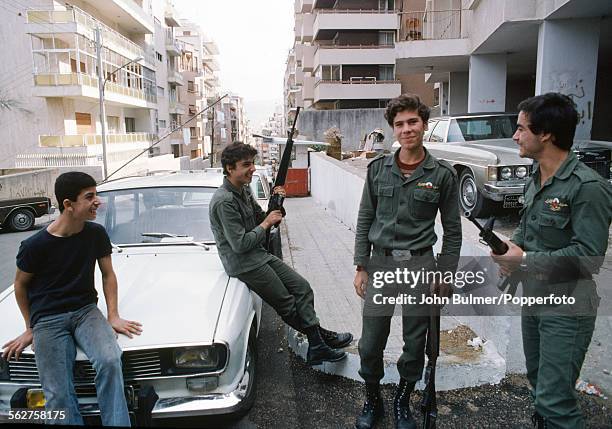 Soldiers of the Lebanese Army in Beirut, Lebanon, 1979.