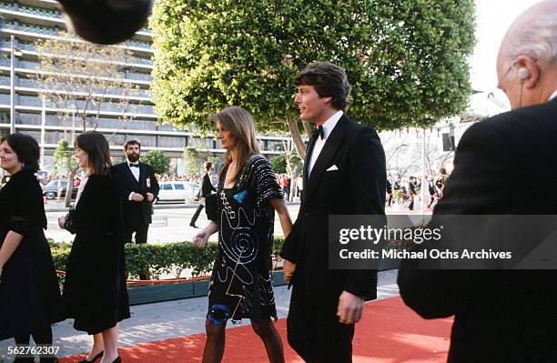 Christopher Reeve with Gae Exton arrive to the 55th Academy Awards at Dorothy Chandler Pavilion in Los Angeles,California.