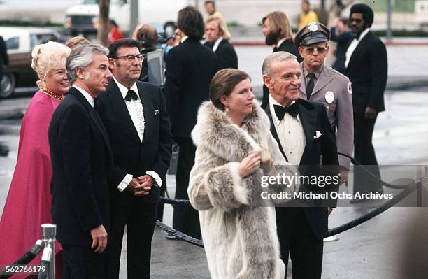 Actor Fred Astaire with his wife Robyn Smith arrive to the 47th Academy Awards at Dorothy Chandler Pavilion in Los Angeles,California.