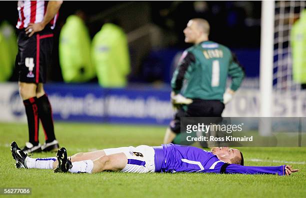 Iain Hume of Leicester celebrates after scoing the forth goal during the Coca-Cola Championship match between Leicester City and Sheffield United at...