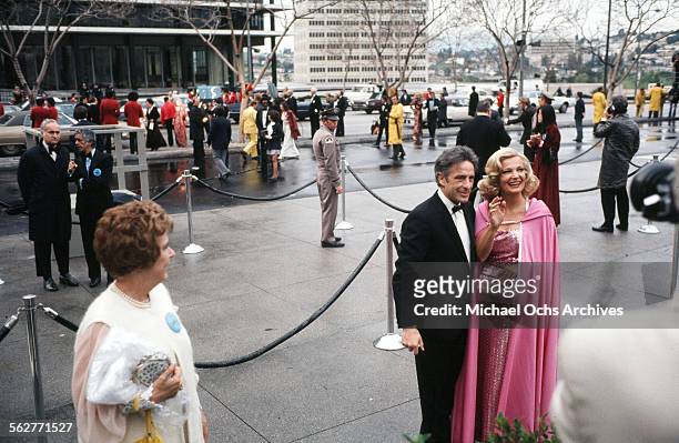 Actor John Cassavetes with his wife actress Gena Rowlands arrive to the 47th Academy Awards at Dorothy Chandler Pavilion in Los Angeles,California.