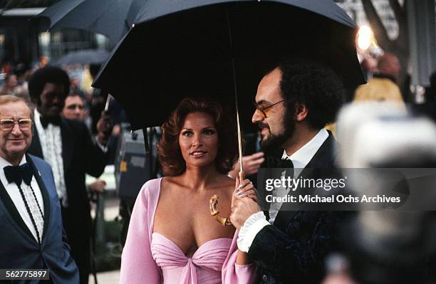 Actress Raquel Welch arrives to the 47th Academy Awards at Dorothy Chandler Pavilion in Los Angeles,California.