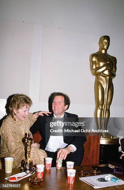 Actress Meryl Streep and her husband Don Gummer backstage during the 55th Academy Awards at Dorothy Chandler Pavilion in Los Angeles,California.