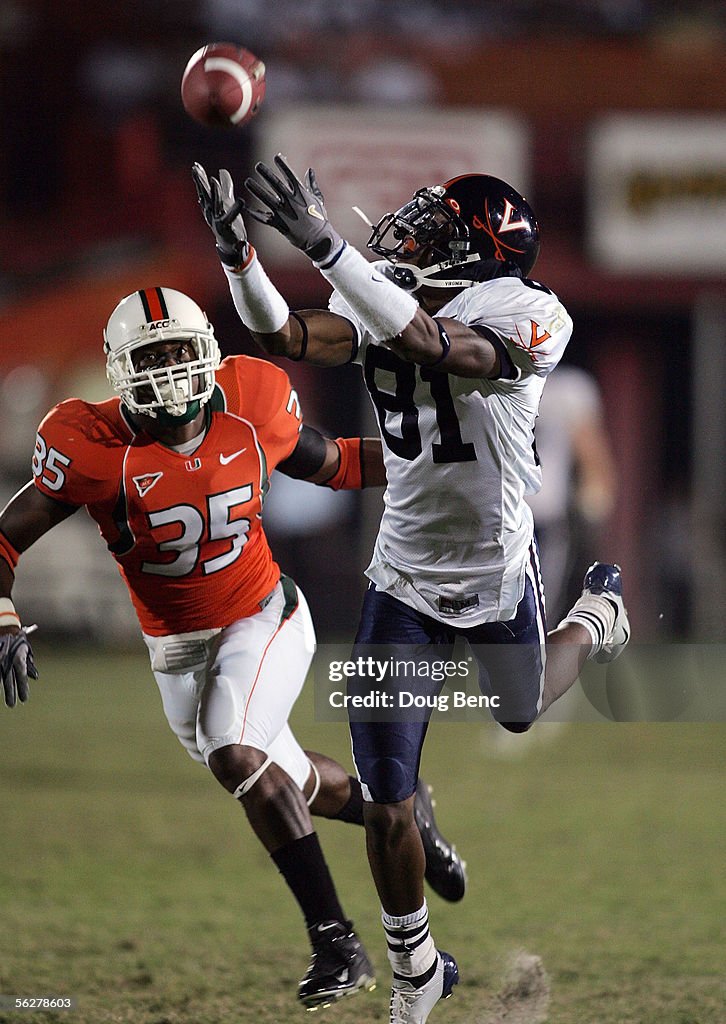 Virginia Cavaliers v Miami Hurricanes