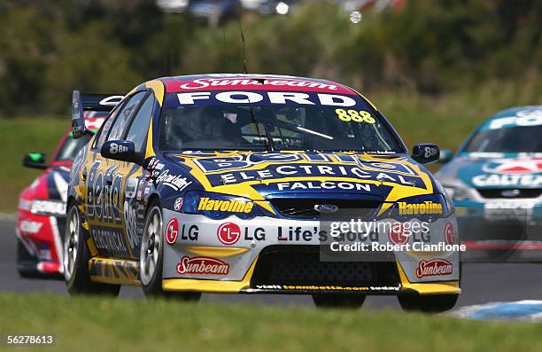 Craig Lowndes of the Triple Eight Racing Team in action during the final round of the V8 Supercar Championship Series at the Phillip Island Grand...