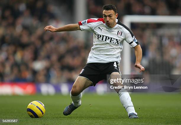 Steed Malbranque of Fulham during the Barclays Premiership match between Fulham and Bolton Wanderers at Craven Cottage on November 27, 2005 in...