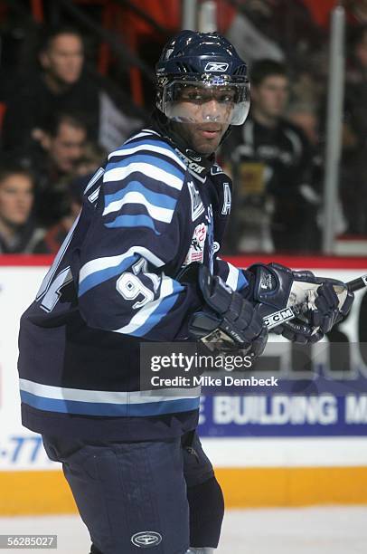 Maxime Boisclair of the Chicoutimi Sagueneens skates against the Halifax Mooseheads during the game at the Halifax Metro Centre on November 12, 2005...