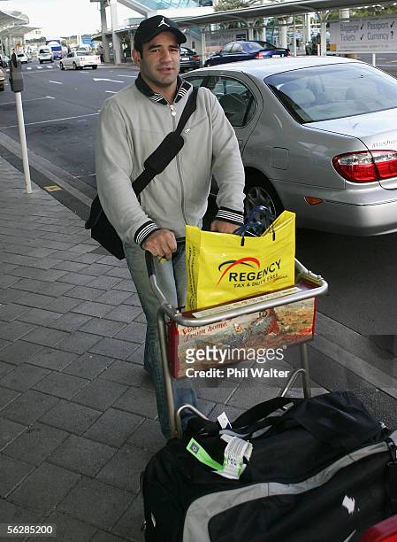New Zealand Rugby League star Stacey Jones arrives home at the Auckland International Airport, November 29, 2005 in Auckland, New Zealand. Stacey...