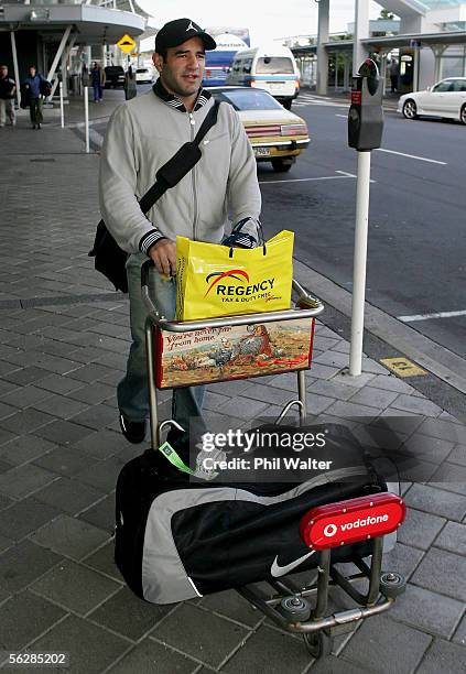 New Zealand Rugby League star Stacey Jones arrives home at the Auckland International Airport, November 29, 2005 in Auckland, New Zealand. Stacey...