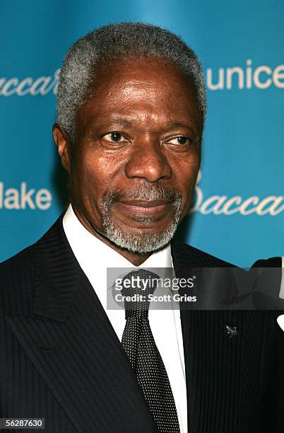 United Nations Secretary-General Kofi Annan attends the 2nd Annual Snowflake Ball at the Waldorf-Astoria Hotel on November 28, 2005 in New York City.