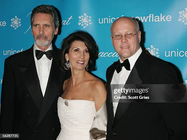 Robert Wolders, Town and Country Editor Pamela Fiori and US Fund for UNICEF President Charles J. Lyons attend the 2nd Annual Snowflake Ball at the...