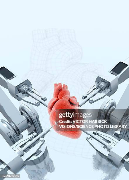robotic arms making a heart, illustration - robotic heart stock-grafiken, -clipart, -cartoons und -symbole