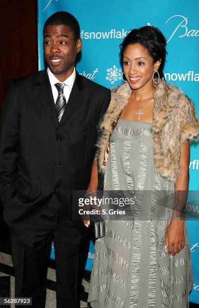 Actor/Comedian Chris Rock and his wife Malaak attend the 2nd Annual Snowflake Ball at the Waldorf-Astoria Hotel on November 28, 2005 in New York City.