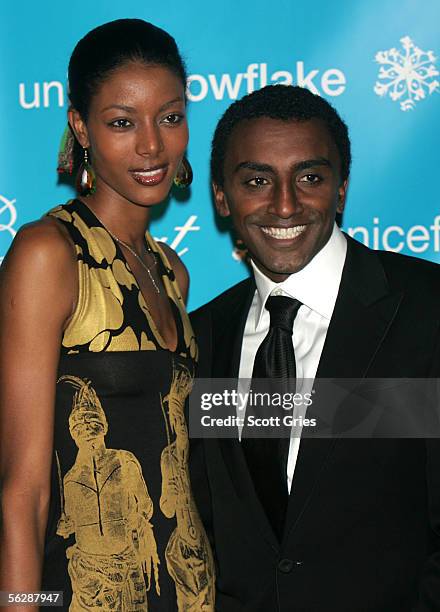 Ambassador and Chef and co-owner of Aquavit Marcus Samuelsson and model Maya Haile attend the 2nd Annual Snowflake Ball at the Waldorf-Astoria Hotel...