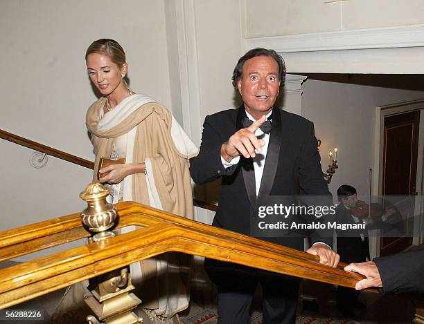 Julio Iglesias arrives with his wife Beatrice Santo Domingo at the annual Gold Medal Gala held by Queen Sofia Spanish Institute to honor Julio...