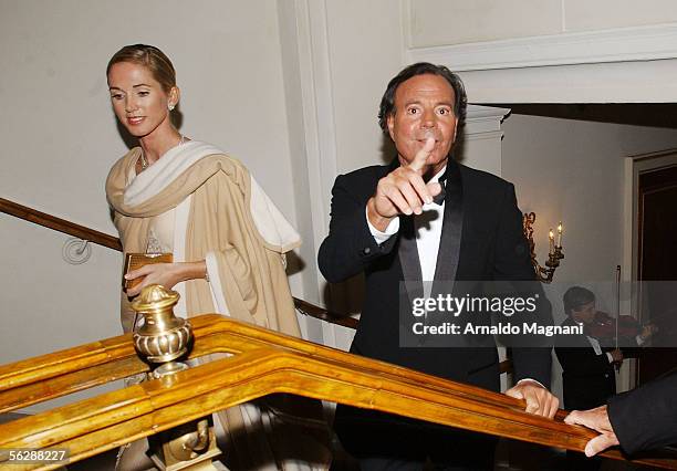 Julio Iglesias arrives with his wife Beatrice Santo Domingo at the annual Gold Medal Gala held by Queen Sofia Spanish Institute to honor Julio...