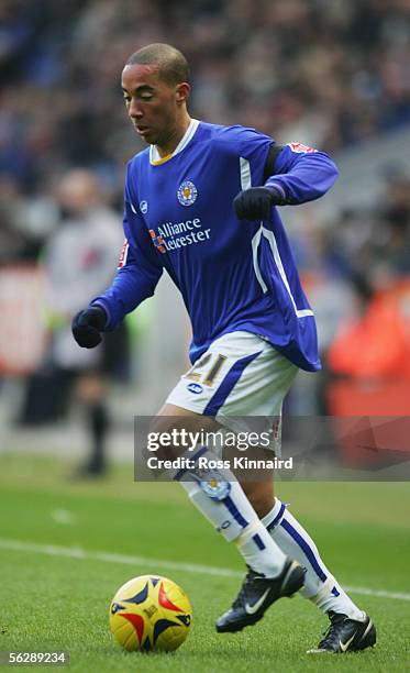 Ryan Smith of Leicester City in action during the Coca-Cola Championship match between Leicester City and Sheffield United at the Walkers Stadium on...